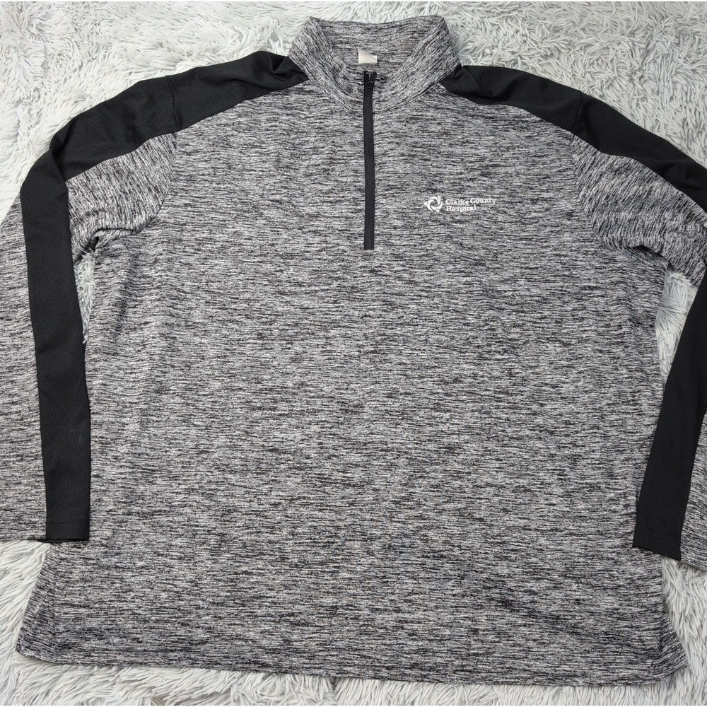 Sport Tek Shirt Womens 4XL Gray Athletic Casual Comfort Stretch Half Zip